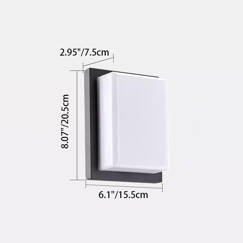 Waterproof Aluminum PC Rectangular LED Wall Sconce Lamp