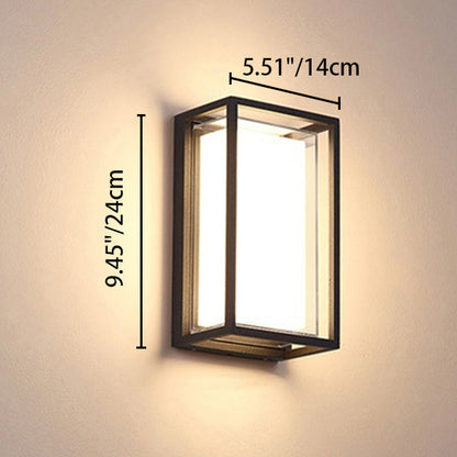 Waterproof Aluminum PC Rectangular LED Wall Sconce Lamp
