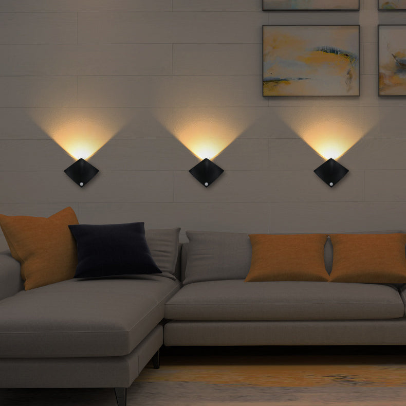Simplicity Sensor ABS Magnetic Rhombic LED Wall Sconce Lamp