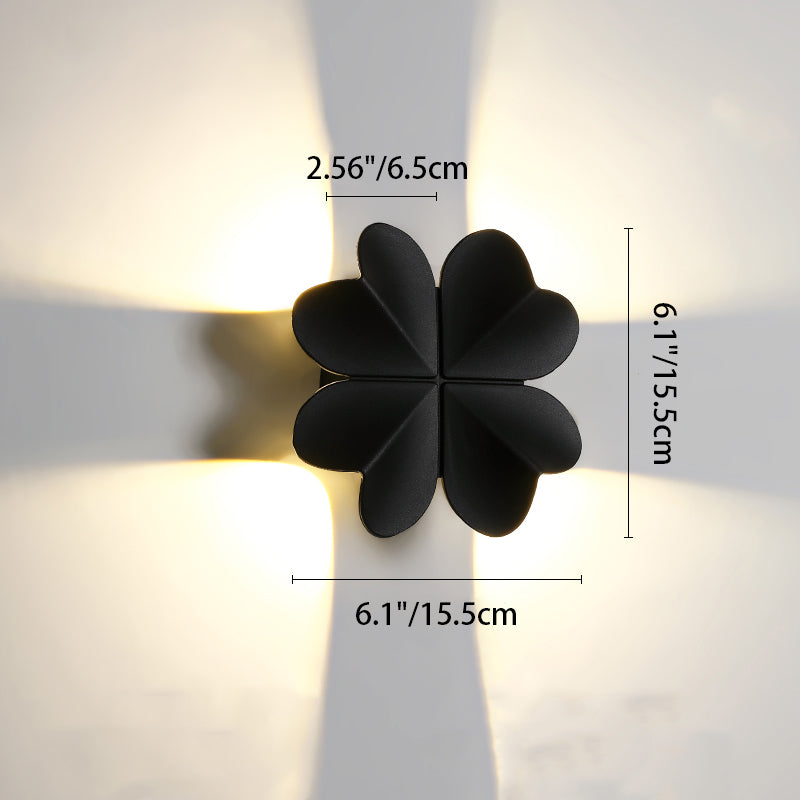 Waterproof Aluminum Four-Leaf Clover LED Wall Sconce Lamp