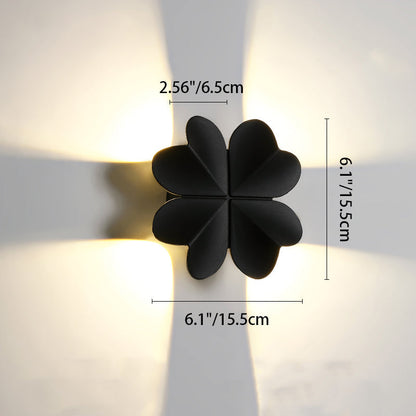 Waterproof Aluminum Four-Leaf Clover LED Wall Sconce Lamp