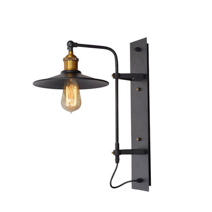 Industrial Iron Rotatable Conic 1-Light Wall Sconce Lamp