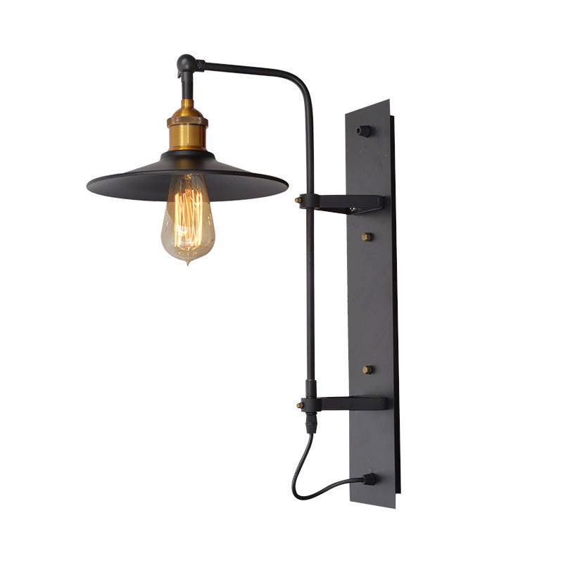 Industrial Iron Rotatable Conic 1-Light Wall Sconce Lamp