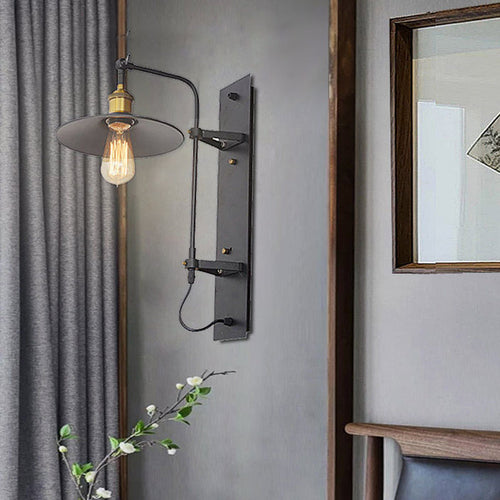 Industrial Iron Rotatable Conic 1-Light Wall Sconce Lamp