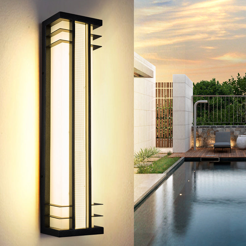 Chinese Rectangular Motion Sensor LED Wall Sconce Lamp