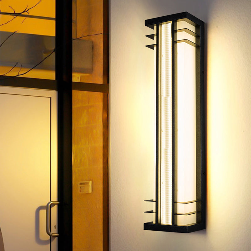 Chinese Rectangular Motion Sensor LED Wall Sconce Lamp