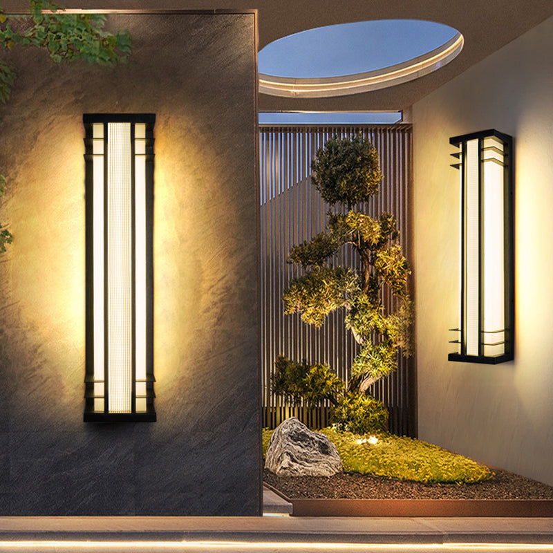 Chinese Rectangular Motion Sensor LED Wall Sconce Lamp