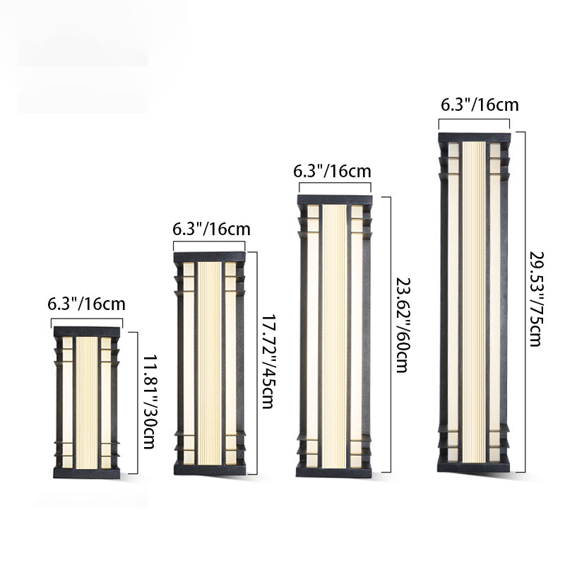 Chinese Rectangular Motion Sensor LED Wall Sconce Lamp