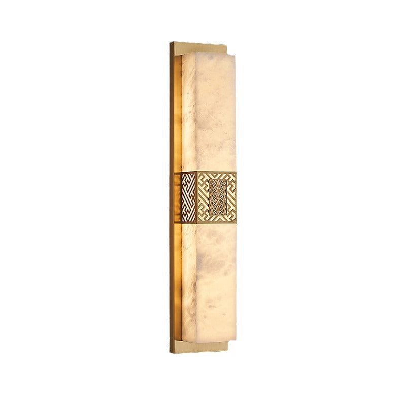 Chinese Rectangular Ripple Pattern LED Wall Sconce Lamp