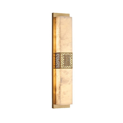 Chinese Rectangular Ripple Pattern LED Wall Sconce Lamp