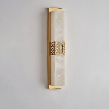 Chinese Rectangular Ripple Pattern LED Wall Sconce Lamp