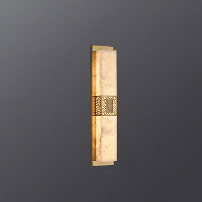 Chinese Rectangular Ripple Pattern LED Wall Sconce Lamp