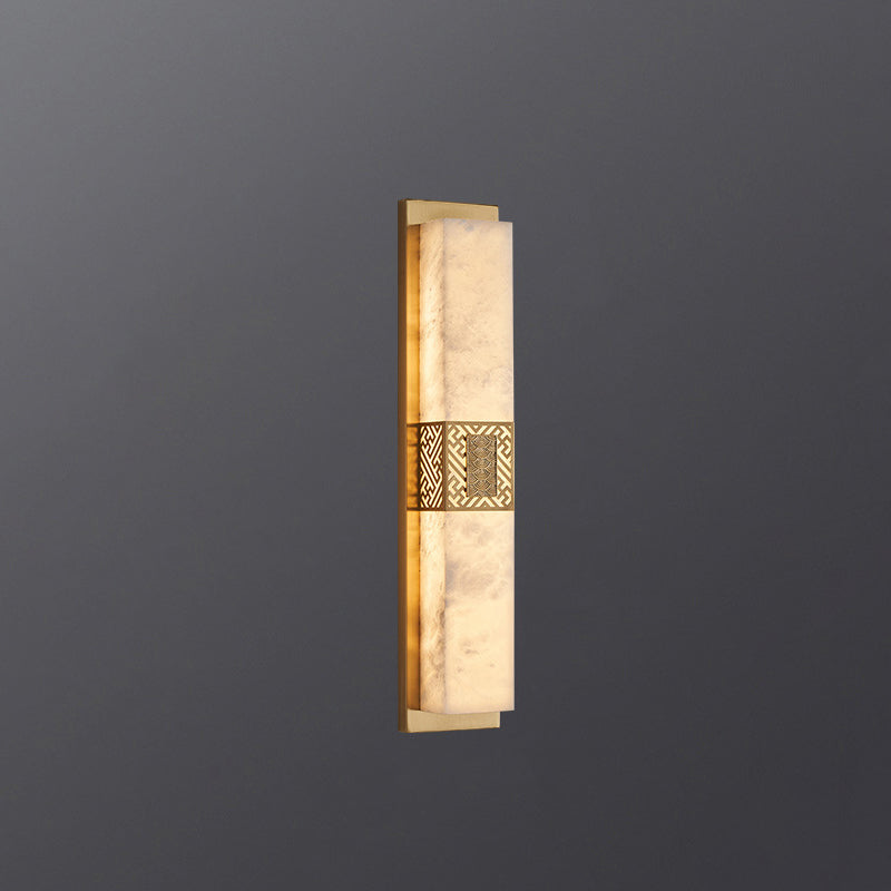 Chinese Rectangular Ripple Pattern LED Wall Sconce Lamp