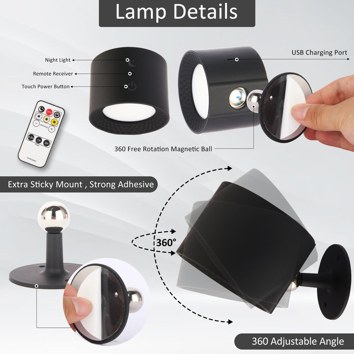 Simplicity ABS Round LED Wall Sconce Lamp Night Light