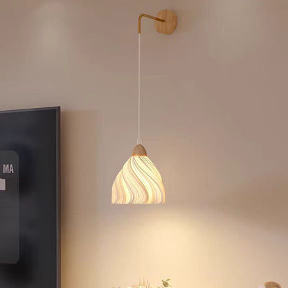 Wood PLA Skirt Petal Adjustable 1-Light Wall Sconce Lamp