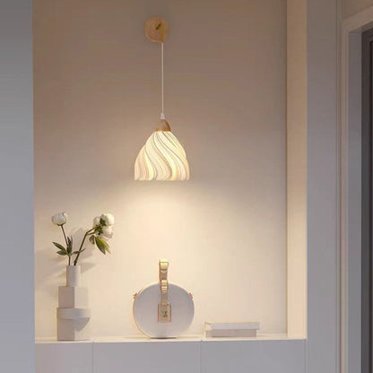 Wood PLA Skirt Petal Adjustable 1-Light Wall Sconce Lamp