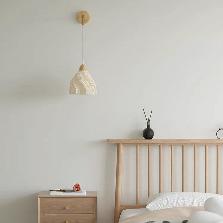 Wood PLA Skirt Petal Adjustable 1-Light Wall Sconce Lamp