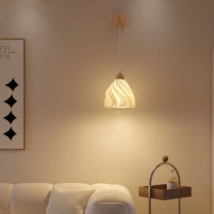 Wood PLA Skirt Petal Adjustable 1-Light Wall Sconce Lamp