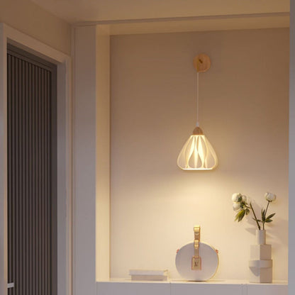 Wood PLA Skirt Petal Adjustable 1-Light Wall Sconce Lamp