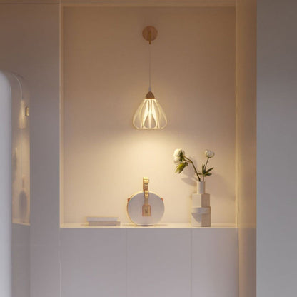 Wood PLA Skirt Petal Adjustable 1-Light Wall Sconce Lamp