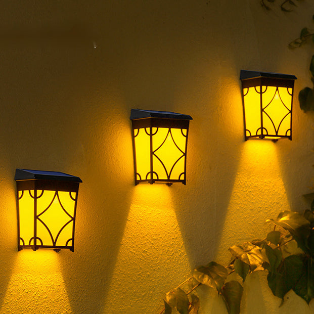 Solar Rectangular Rhombic ABS PC LED Wall Sconce Lamp