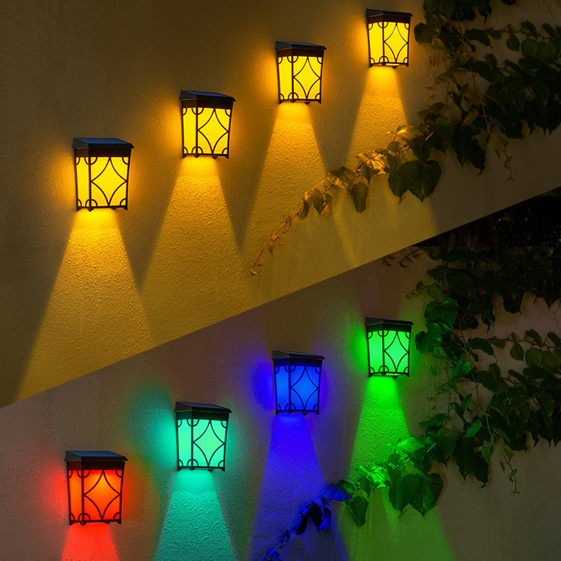 Solar Rectangular Rhombic ABS PC LED Wall Sconce Lamp