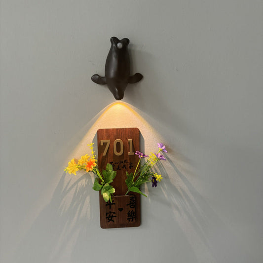 Rechargeable Human Sensor Sea Lion PC LED Wall Sconce Lamp