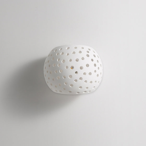 Creative Plaster Sphere Hollowed 1-Light Wall Sconce Lamp