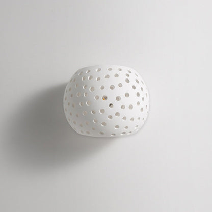 Creative Plaster Sphere Hollowed 1-Light Wall Sconce Lamp