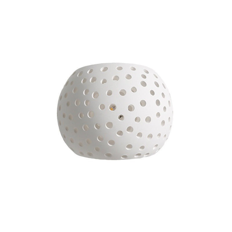 Creative Plaster Sphere Hollowed 1-Light Wall Sconce Lamp