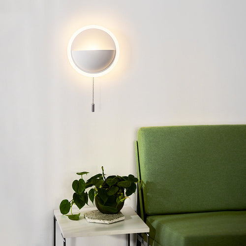 Simplicity Acrylic Round Pull-Wire LED Wall Sconce Lamp