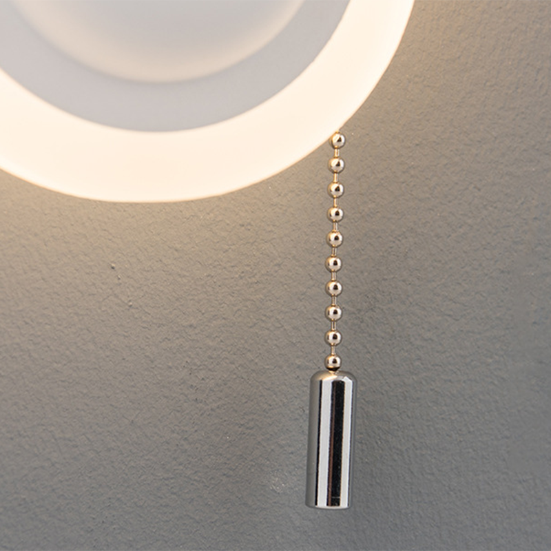 Simplicity Acrylic Round Pull-Wire LED Wall Sconce Lamp