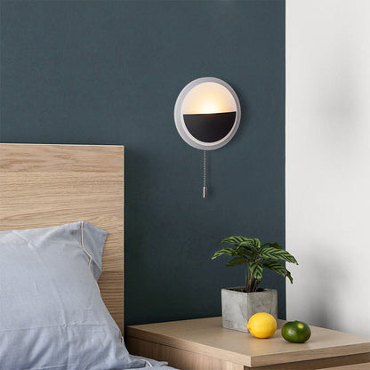 Simplicity Acrylic Round Pull-Wire LED Wall Sconce Lamp