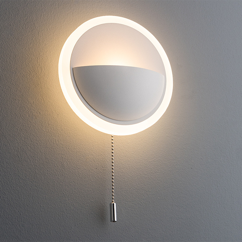 Simplicity Acrylic Round Pull-Wire LED Wall Sconce Lamp