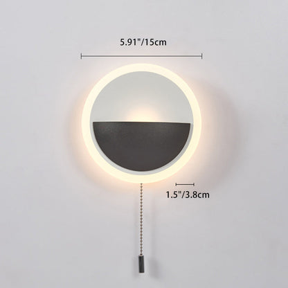 Simplicity Acrylic Round Pull-Wire LED Wall Sconce Lamp