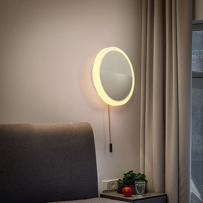 Simplicity Acrylic Round Pull-Wire LED Wall Sconce Lamp