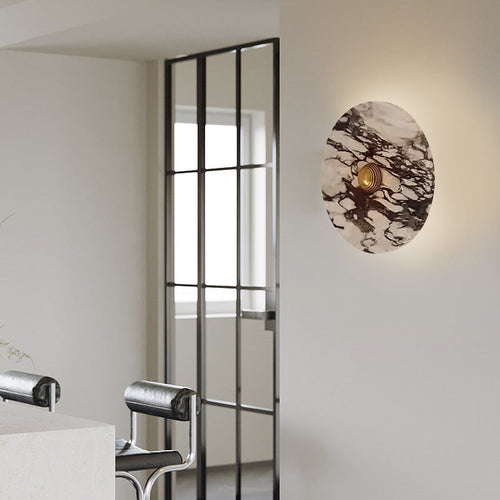 French Marble Aluminum Disc LED Wall Sconce Lamp