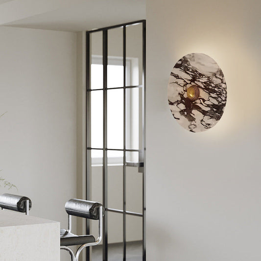 French Marble Aluminum Disc LED Wall Sconce Lamp