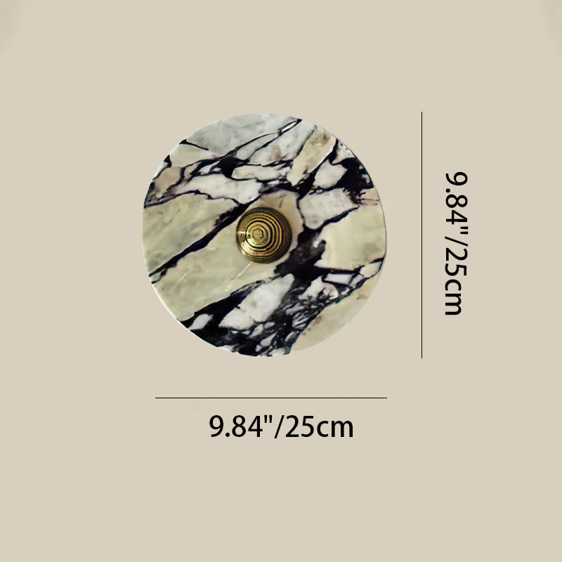 French Marble Aluminum Disc LED Wall Sconce Lamp