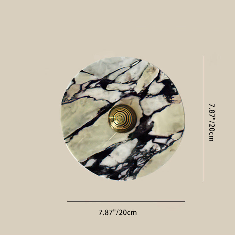 French Marble Aluminum Disc LED Wall Sconce Lamp