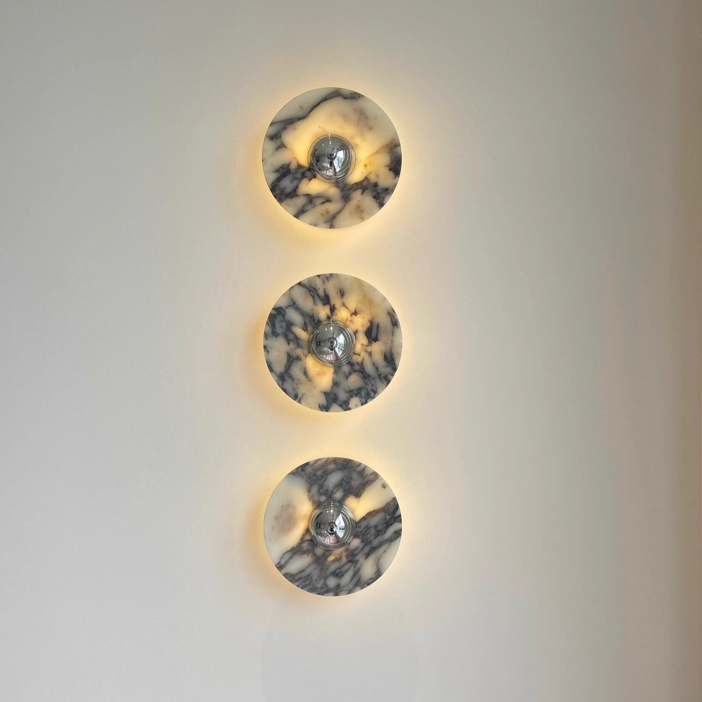 French Marble Aluminum Disc LED Wall Sconce Lamp