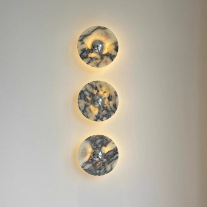 French Marble Aluminum Disc LED Wall Sconce Lamp