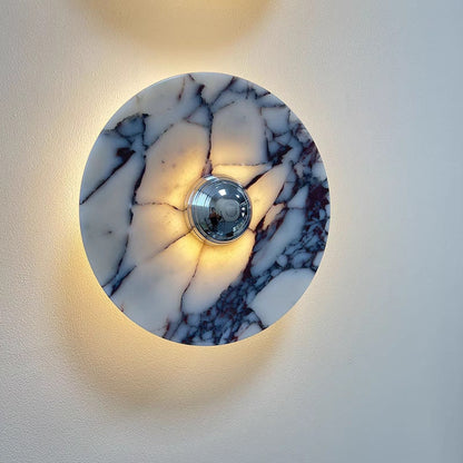 French Marble Aluminum Disc LED Wall Sconce Lamp