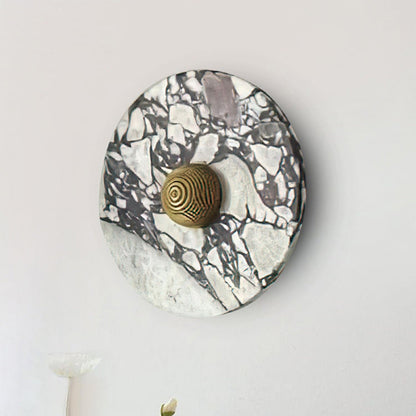 French Marble Aluminum Disc LED Wall Sconce Lamp