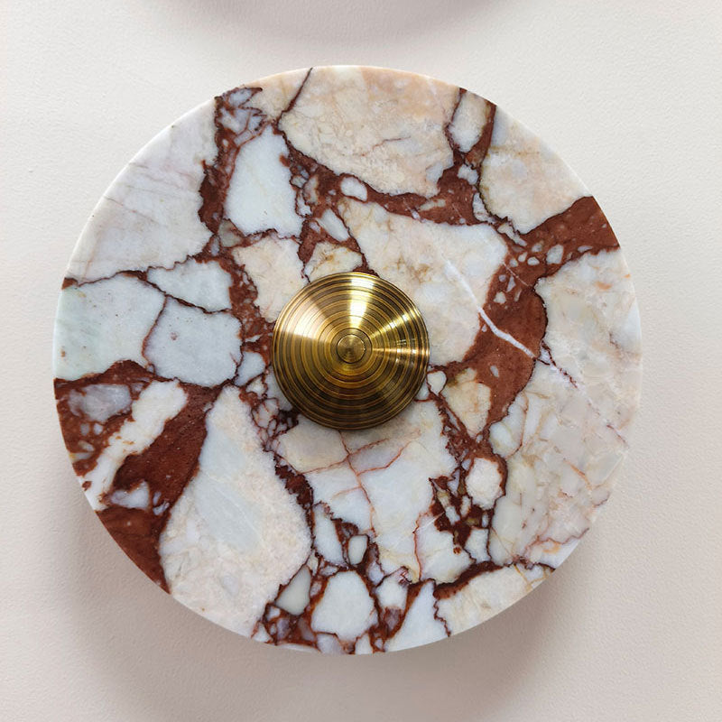 French Marble Aluminum Disc LED Wall Sconce Lamp