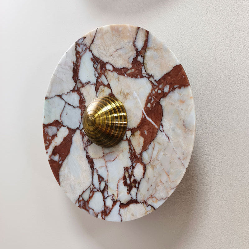 French Marble Aluminum Disc LED Wall Sconce Lamp