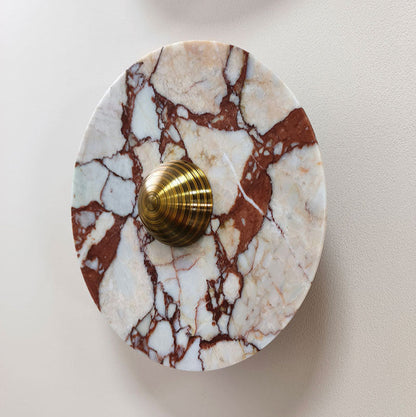 French Marble Aluminum Disc LED Wall Sconce Lamp