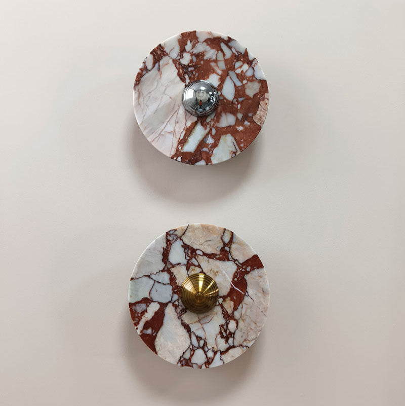 French Marble Aluminum Disc LED Wall Sconce Lamp