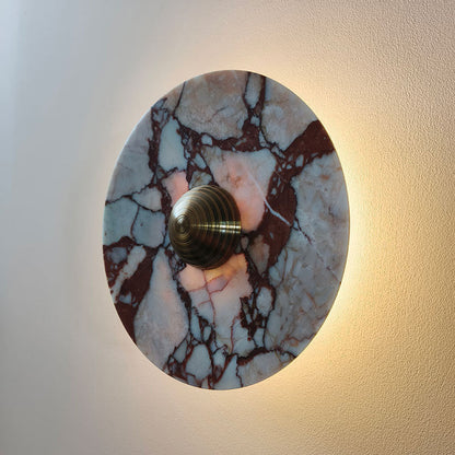 French Marble Aluminum Disc LED Wall Sconce Lamp