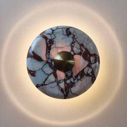 French Marble Aluminum Disc LED Wall Sconce Lamp